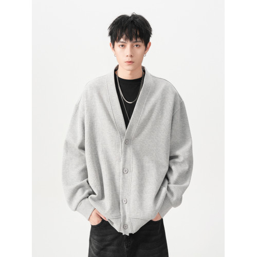 400G重磅開衫外套男秋季潮牌高級感慵懶針織毛衣寬松百搭休閒上衣