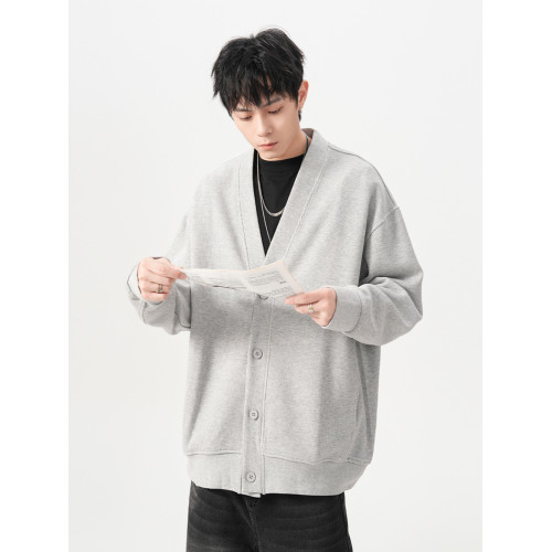 400G重磅開衫外套男秋季潮牌高級感慵懶針織毛衣寬松百搭休閒上衣