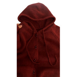 聖誕紅色連帽毛衣外套女秋冬季2025新款慵懶風高級感針織開衫上衣