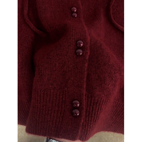 聖誕紅色連帽毛衣外套女秋冬季2025新款慵懶風高級感針織開衫上衣 聖誕紅色連帽毛衣外套女秋冬季2025新款慵懶風高級感針織開衫上衣