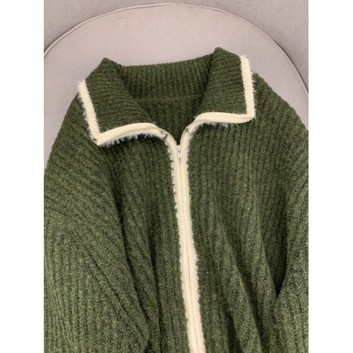 絕絕子!迴頭率超高!撞色長袖開衫毛衣女秋冬復古慵懶風針織外套 絕絕子!迴頭率超高!撞色長袖開衫毛衣女秋冬復古慵懶風針織外套