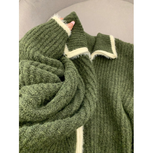 絕絕子!迴頭率超高!撞色長袖開衫毛衣女秋冬復古慵懶風針織外套 絕絕子!迴頭率超高!撞色長袖開衫毛衣女秋冬復古慵懶風針織外套