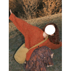 韓系復古慵懶風橘色軟糯毛衣外套女秋冬中長款設計感加厚針織開衫