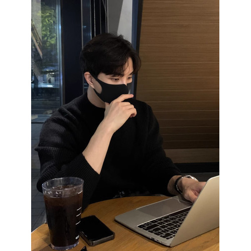 半高領毛衣男士秋冬季高級感韓版寬松打底針織衫休閒慵懶潮牌上衣