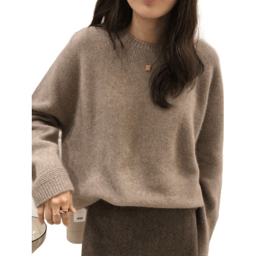 套頭內搭羊絨衫女圓領毛衣2025新款秋冬寬松慵懶風打底針織羊毛衫 套頭內搭羊絨衫女圓領毛衣2025新款秋冬寬松慵懶風打底針織羊毛衫