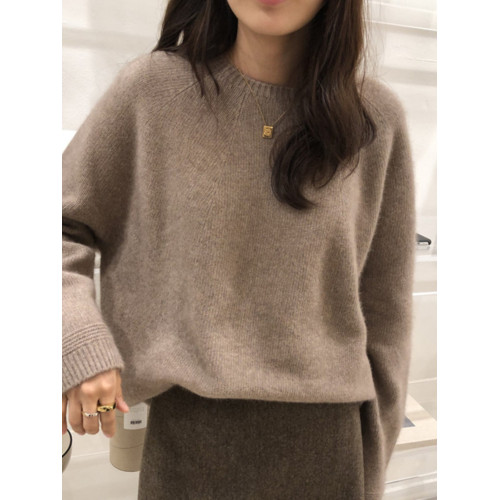 套頭內搭羊絨衫女圓領毛衣2025新款秋冬寬松慵懶風打底針織羊毛衫 套頭內搭羊絨衫女圓領毛衣2025新款秋冬寬松慵懶風打底針織羊毛衫