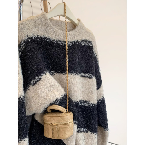 中長款套頭條紋毛衣女秋冬加厚外穿寬松慵懶風高級感秋冬2025新款 中長款套頭條紋毛衣女秋冬加厚外穿寬松慵懶風高級感秋冬2025新款