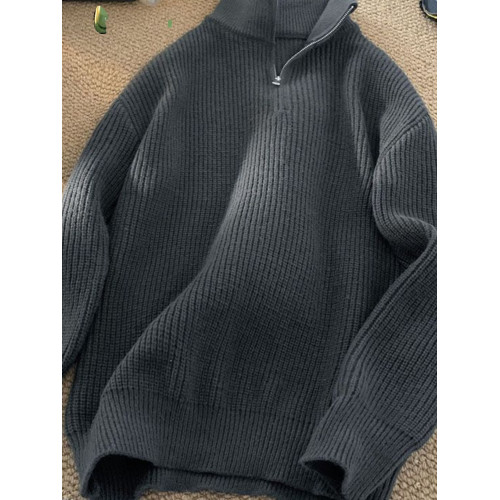 半拉鍊高領套頭毛衣男秋季cityboy慵懶風上衣百搭情侶加厚針織衫 半拉鍊高領套頭毛衣男秋季cityboy慵懶風上衣百搭情侶加厚針織衫