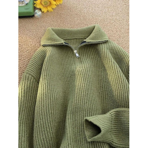 半拉鍊高領套頭毛衣男秋季cityboy慵懶風上衣百搭情侶加厚針織衫 半拉鍊高領套頭毛衣男秋季cityboy慵懶風上衣百搭情侶加厚針織衫