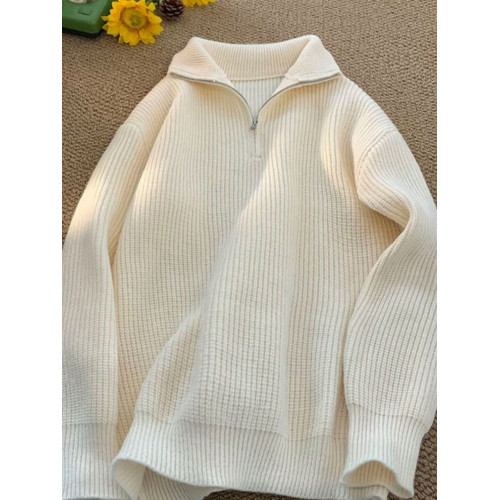 半拉鍊高領套頭毛衣男秋季cityboy慵懶風上衣百搭情侶加厚針織衫 半拉鍊高領套頭毛衣男秋季cityboy慵懶風上衣百搭情侶加厚針織衫