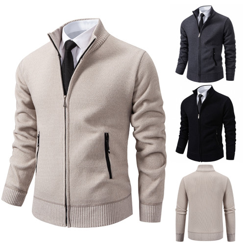 開衫毛衣秋冬季加絨加厚潮牌寬松百搭針織衫外穿男士拉鍊線衣外套 開衫毛衣秋冬季加絨加厚潮牌寬松百搭針織衫外穿男士拉鍊線衣外套