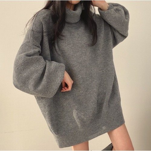 大碼慵懶風軟糯中長款高領毛衣女秋冬胖MM寬松顯瘦針織內搭上衣 大碼慵懶風軟糯中長款高領毛衣女秋冬胖MM寬松顯瘦針織內搭上衣