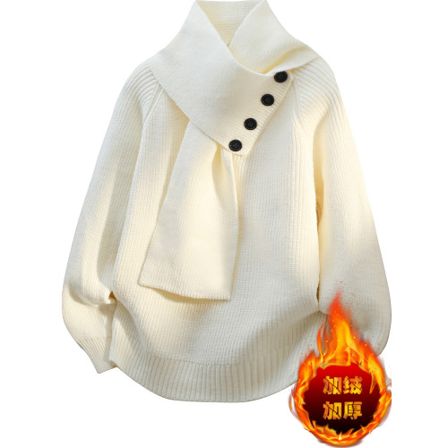 情侶加絨可翻高領毛衣男女圍巾針織衫外套秋冬寬松加厚套頭打底衫 情侶加絨可翻高領毛衣男女圍巾針織衫外套秋冬寬松加厚套頭打底衫