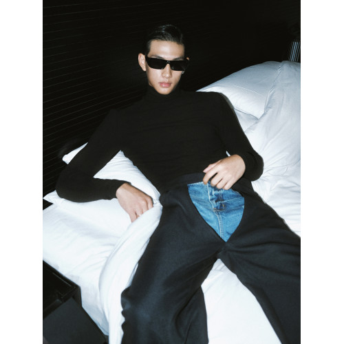 weave 極簡天花板 鎖溫髮熱德絨時髦修身黑色半高領長袖打底上衣 weave 極簡天花板 鎖溫髮熱德絨時髦修身黑色半高領長袖打底上衣