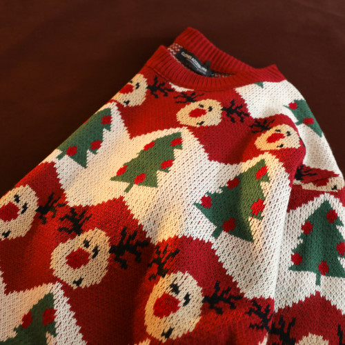 NO /美式復古聖誕樹可愛針織衫毛衣男2023新款情侶用藍楓潮牌 NO /美式復古聖誕樹可愛針織衫毛衣男2023新款情侶用藍楓潮牌