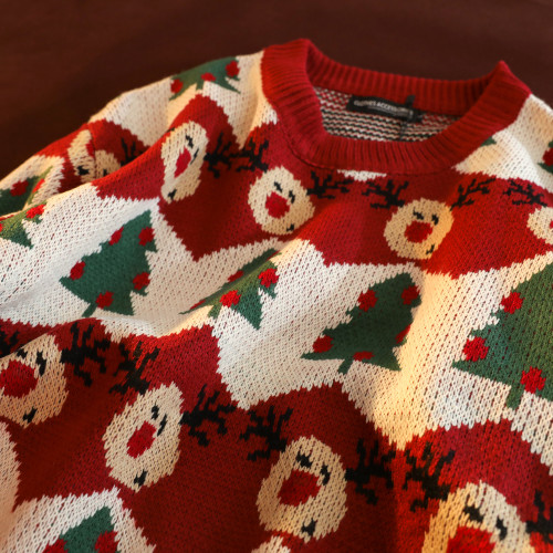 NO /美式復古聖誕樹可愛針織衫毛衣男2023新款情侶用藍楓潮牌 NO /美式復古聖誕樹可愛針織衫毛衣男2023新款情侶用藍楓潮牌