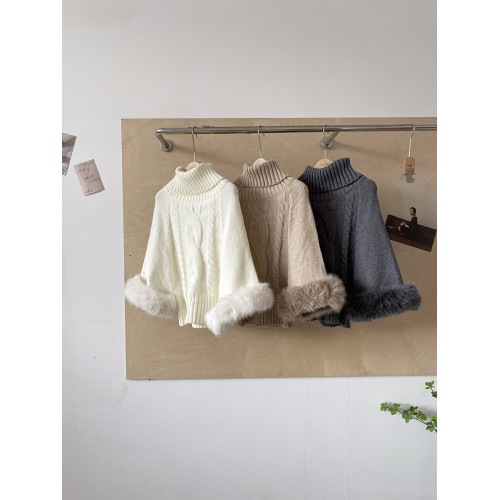 2025年秋冬新款韓系慵懶感減齡百搭毛毛袖針織衫女修身顯瘦毛衣潮