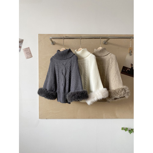 2025年秋冬新款韓系慵懶感減齡百搭毛毛袖針織衫女修身顯瘦毛衣潮