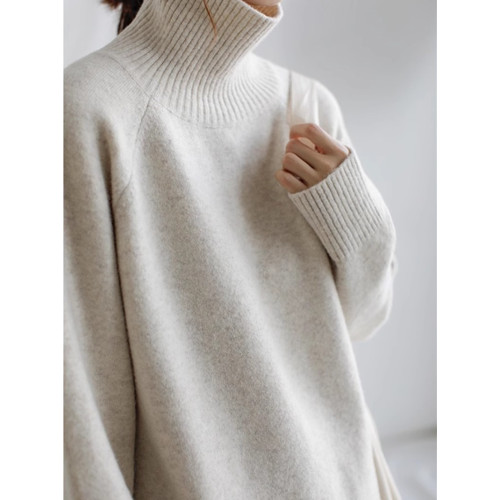 慵懶風曡搭純色寬松高領針織衫百搭chic復古秋冬款加厚套頭毛衣女 慵懶風曡搭純色寬松高領針織衫百搭chic復古秋冬款加厚套頭毛衣女