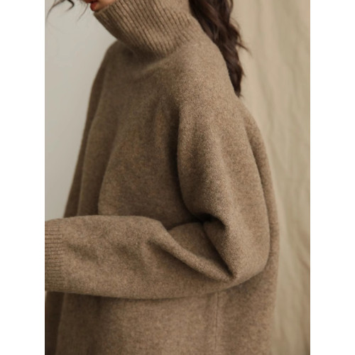 慵懶風曡搭純色寬松高領針織衫百搭chic復古秋冬款加厚套頭毛衣女 慵懶風曡搭純色寬松高領針織衫百搭chic復古秋冬款加厚套頭毛衣女