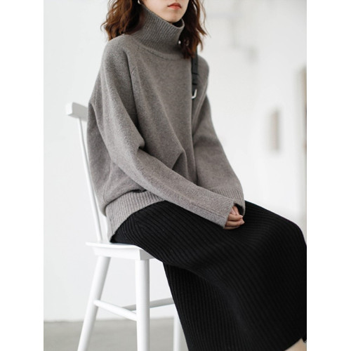 慵懶風曡搭純色寬松高領針織衫百搭chic復古秋冬款加厚套頭毛衣女 慵懶風曡搭純色寬松高領針織衫百搭chic復古秋冬款加厚套頭毛衣女