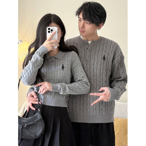 情侶裝韓系麻花針織衫灰色氣質顯瘦毛衣女秋冬裝新款套裝裙高級感 情侶裝韓系麻花針織衫灰色氣質顯瘦毛衣女秋冬裝新款套裝裙高級感
