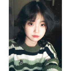 美式復古學院風條紋毛衣女秋冬日系慵懶風潮牌寬松軟糯糯針織外套