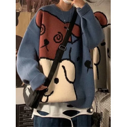 針織衫毛衣男女提花高質寬鬆圓領多款式可選韓版時尚外穿打底衫