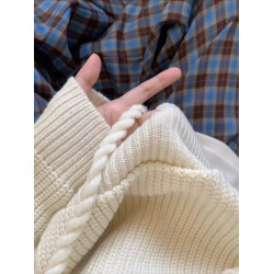 半拉鍊連帽毛衣女2025新款秋冬季寬松慵懶高級感針織套頭帽衫外套