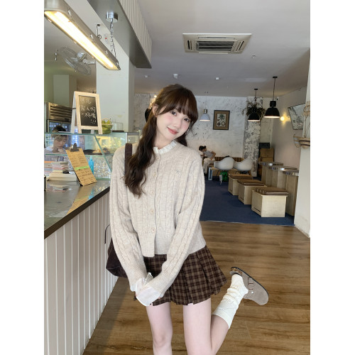 陸小團團復古麻花毛衣女2025冬季新款設計感韓系氣質顯瘦百搭上衣