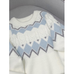 2025新款白色費爾島毛衣女秋冬奶fufu軟糯針織衫寬松加厚內搭上衣