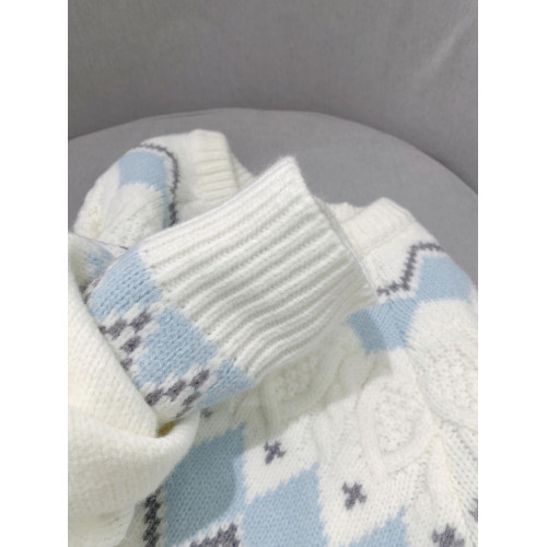 2025新款白色費爾島毛衣女秋冬奶fufu軟糯針織衫寬松加厚內搭上衣