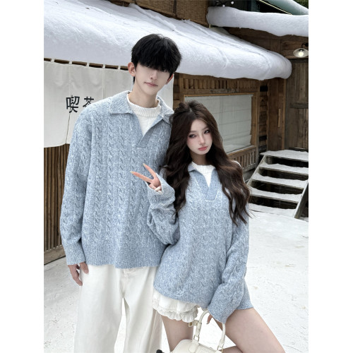 情侶裝秋冬季2025新款ins超火寬松毛衣男女高級感慵懶風針織衫潮