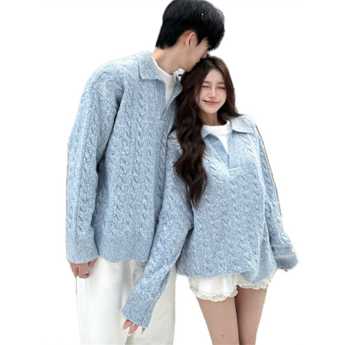 情侶裝秋冬季2025新款ins超火寬松毛衣男女高級感慵懶風針織衫潮