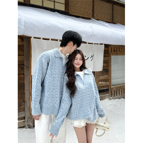 情侶裝秋冬季2025新款ins超火寬松毛衣男女高級感慵懶風針織衫潮