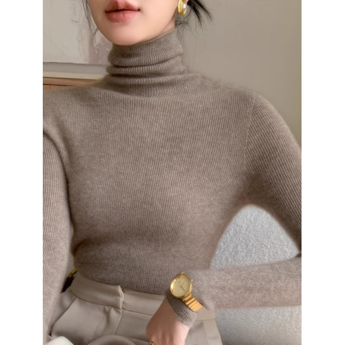 配大衣的高領洋氣打底衫女內搭修身顯瘦堆堆領毛衣軟糯秋冬針織衫