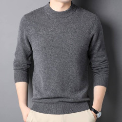 100%純重磅絨衫男高領加厚款毛衣雙股保暖內搭冬季純色高翻領毛衫