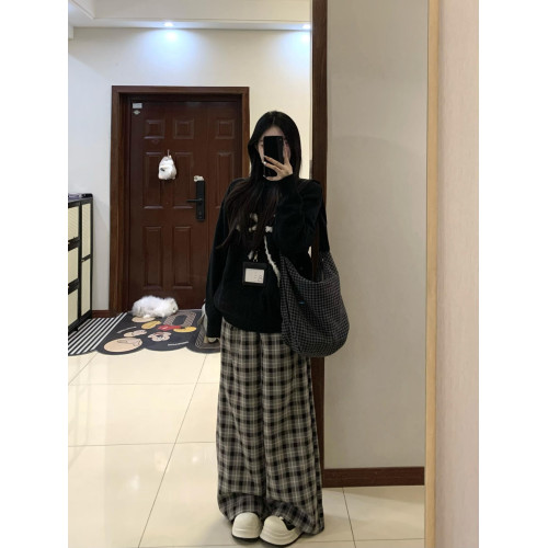 毛絨蝴蝶結黑色套頭毛衣女2024秋裝新款慵嬾設計感百搭針織上衣冬