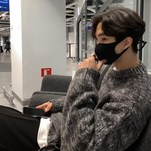 高級感鹿毛絨針織衫毛衣男女簡約秋冬款設計感情侶小衆套頭毛線衣