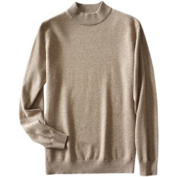 秋冬季羊絨衫男商務青年半高領套頭打底衫加厚保暖羊絨針織衫男裝