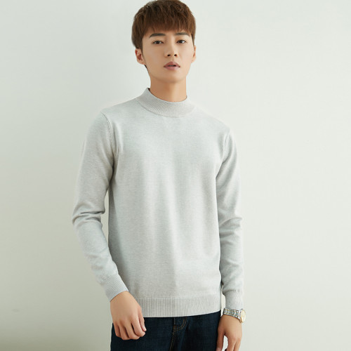 秋冬季羊絨衫男商務青年半高領套頭打底衫加厚保暖羊絨針織衫男裝