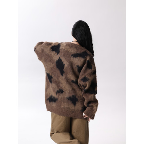 BOEAX潮牌美式復古撞色圓領毛衣女寬鬆百搭慵懶風針織衫情侶潮ins BOEAX潮牌美式復古撞色圓領毛衣女寬鬆百搭慵懶風針織衫情侶潮ins