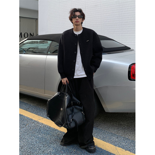 灰色高級感開衫毛衣男女秋冬韓系穿搭街頭復古寬松休閒針織衫外套 灰色高級感開衫毛衣男女秋冬韓系穿搭街頭復古寬松休閒針織衫外套