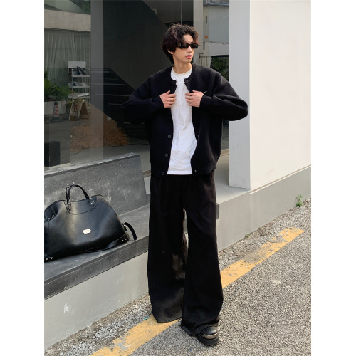 灰色高級感開衫毛衣男女秋冬韓系穿搭街頭復古寬松休閒針織衫外套 灰色高級感開衫毛衣男女秋冬韓系穿搭街頭復古寬松休閒針織衫外套