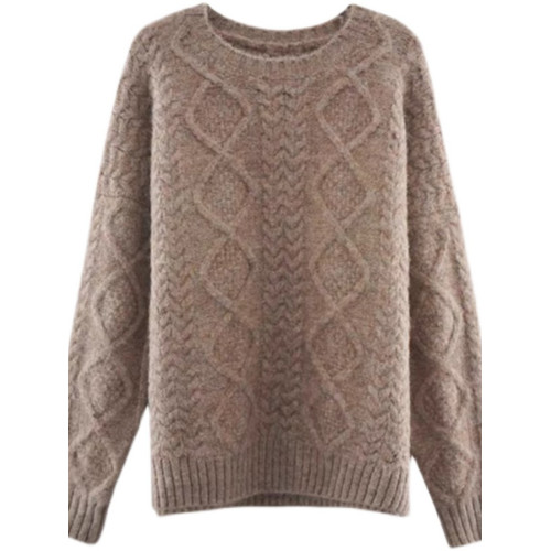 2024秋冬新款學生百搭套頭毛衣女復古麻花寬松慵懶風針織衫打底衫 2024秋冬新款學生百搭套頭毛衣女復古麻花寬松慵懶風針織衫打底衫