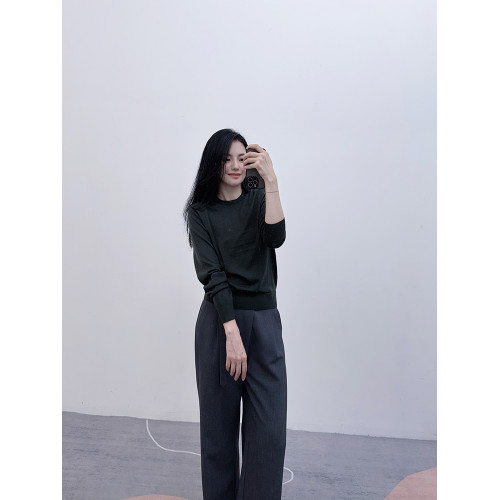 U＋剪標羊毛系列男裝！100美麗諾羊毛低圓領春秋薄款通勤針織毛衣