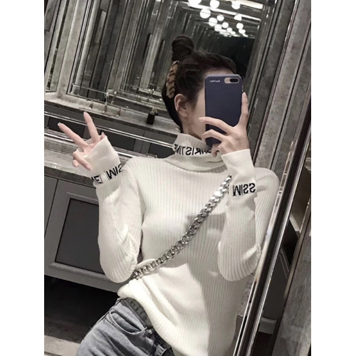 歐洲站歐貨高領打底內搭針織衫修身顯瘦毛衣女字母長袖春秋冬上衣 歐洲站歐貨高領打底內搭針織衫修身顯瘦毛衣女字母長袖春秋冬上衣