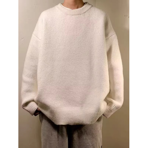 毛衣男款秋季寬松美式寬松慵懶風簡約日系復古潮牌線衣純色針織衫