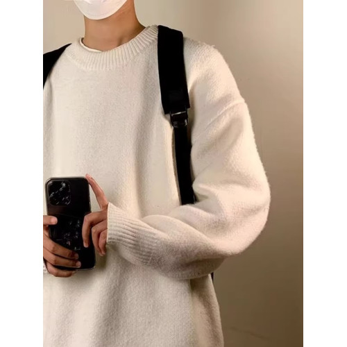 毛衣男款秋季寬松美式寬松慵懶風簡約日系復古潮牌線衣純色針織衫