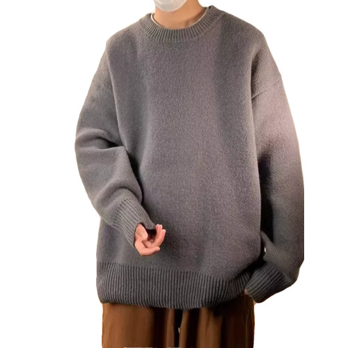 毛衣男款秋季寬松美式寬松慵懶風簡約日系復古潮牌線衣純色針織衫